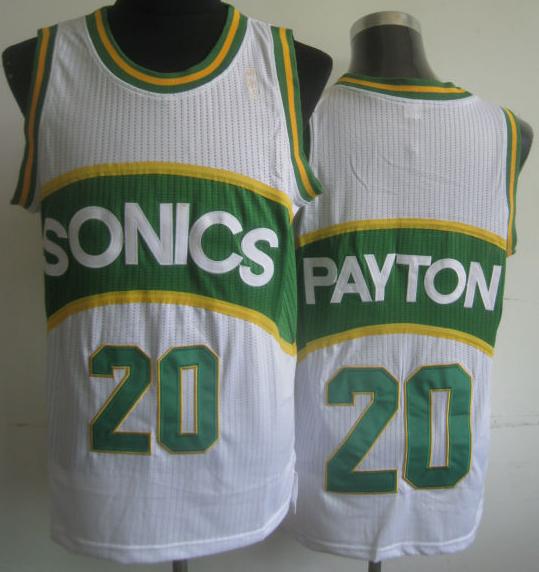 Seattle SuperSonics 20 Gary Payton White Hardwood Classics Revolution 30 NBA Jerseys Cheap