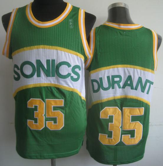 Seattle Supersonic 35 Kevin Durant Green Hardwood Classics Revolution 30 NBA Jerseys Cheap