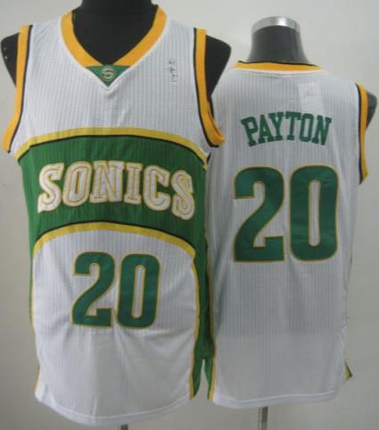 Seattle SuperSonics 20 Gary Payton White Throwback Revolution 30 NBA Basketball Jerseys Cheap