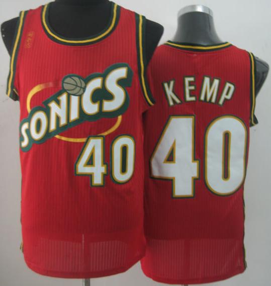 Seattle SuperSonics 40 Shawn Kemp Red Throwback Revolution 30 NBA Basketball Jerseys Cheap
