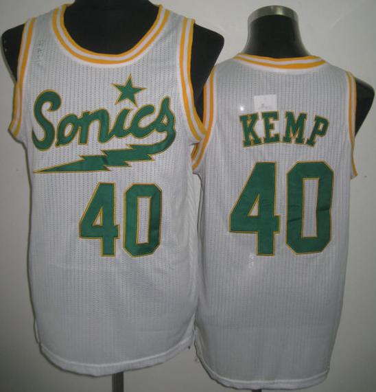 Seattle SuperSonics 40 Shawn Kemp White Throwback Revolution 30 NBA Basketball Jerseys Cheap