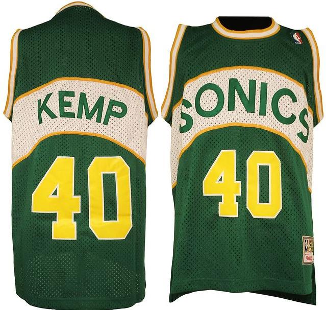 Seattle SuperSonics #40 Shawn Kemp Green Soul Swingman NBA Jersey Cheap