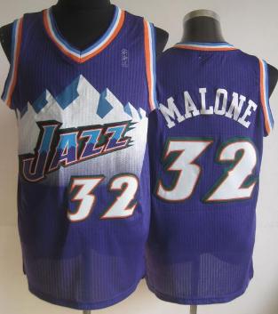 Utah Jazz 32 Karl Malone Purple Mitchell and Ness Revolution 30 NBA Jerseys