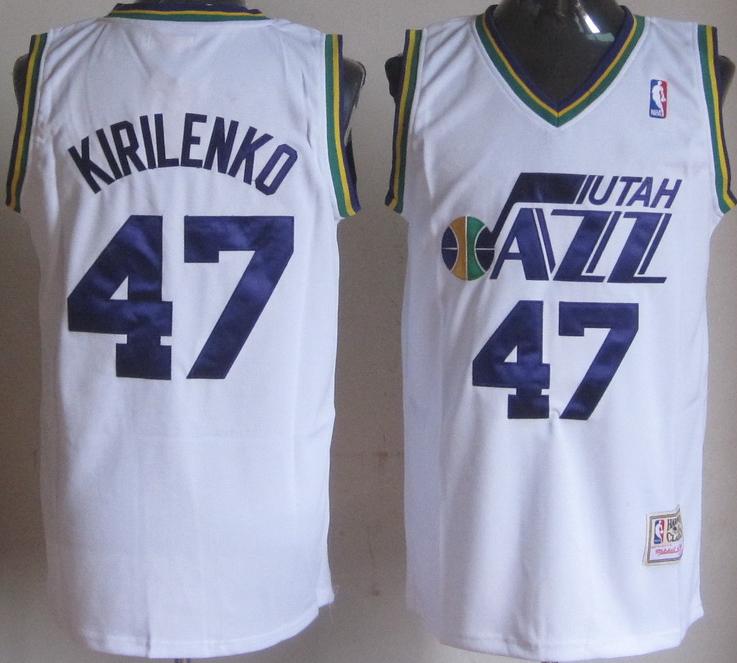 Utah Jazz 47 Andrei Kirilenko White Soul Swingman Throwback NBA Jersey