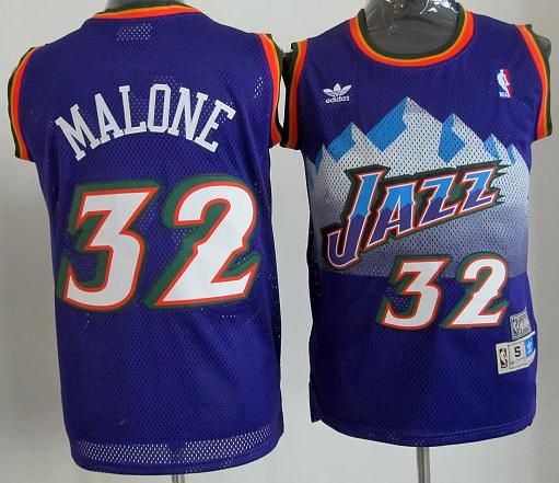 Utah Jazz 32 Karl Malone Purple Mitchell and Ness Swingman NBA Jerseys