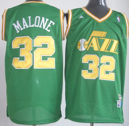 Utah Jazz 32 Malone Green Swingman NBA Jerseys