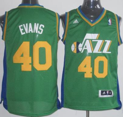 Utah Jazz #40 Jeremy Evans Green NBA Jerseys