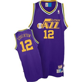 Utah Jazz 12 John Stockton Purple Swingman Jerseys