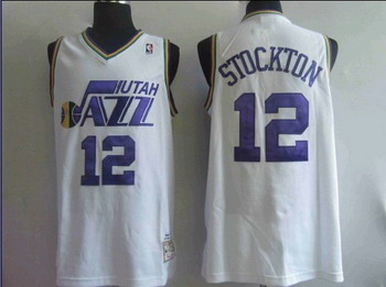 Utah Jazz 12 Stockton White Swingman Jerseys
