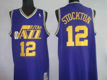 Utah Jazz 12 Stockton Purple Swingman Jerseys