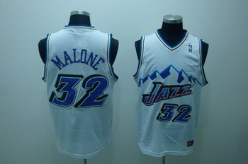 Utah Jazz 32 MALONE white SWINGMAN jerseys
