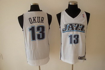 Utah Jazz 13 OKUR white SWINGMAN jerseys