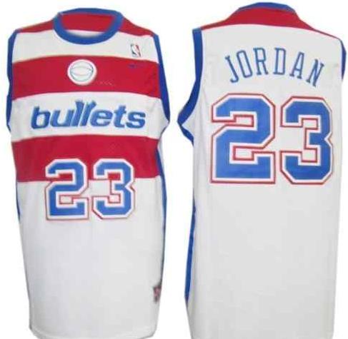 Washington Bullets 23 Jordan White Throwback Swingman Jersey Cheap