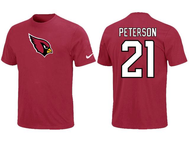Nike Arizona Cardinals 21 peterson Name & Number Red NFL T-Shirt Cheap