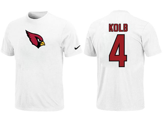 Nike Arizona Cardinals 4 Kolb Name & Number White NFL T-Shirt Cheap