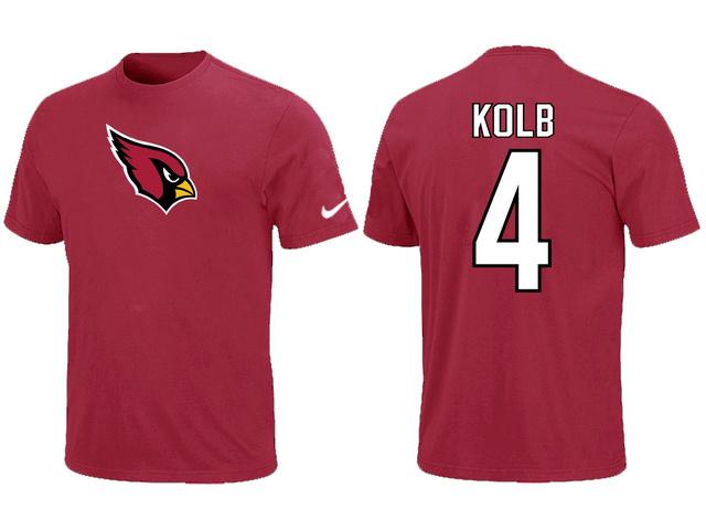 Nike Arizona Cardinals 4 Kolb Name & Number Red NFL T-Shirt Cheap