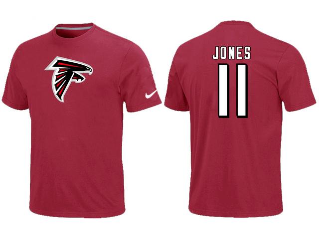 Nike Atlanta Falcons 11 Jones Name & Number Red NFL T-Shirt Cheap