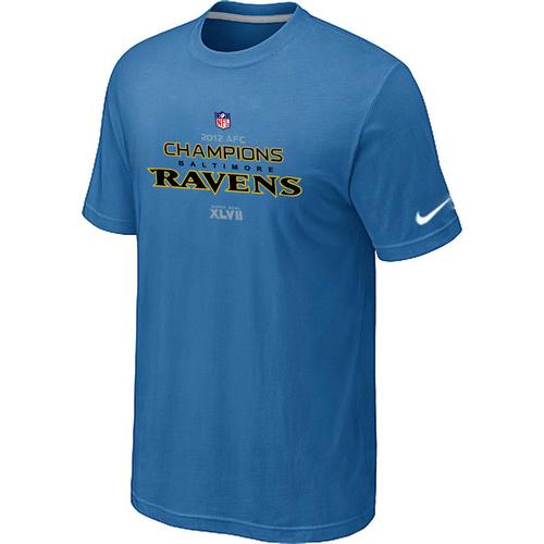 Nike Baltimore Ravens 2012 AFC Conference Champions Trophy Collection Long light Blue NFL T-Shirt Cheap
