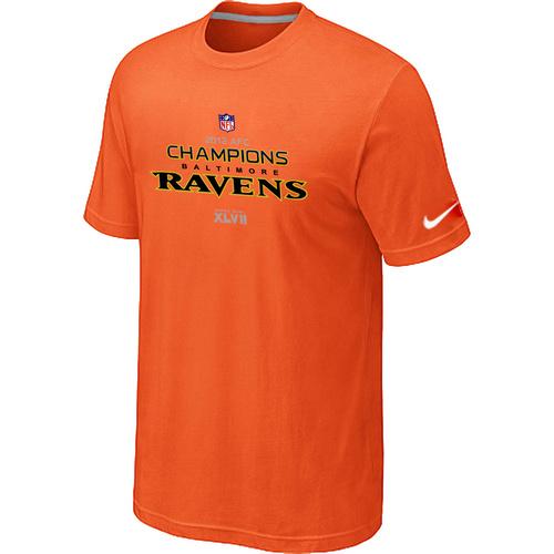 Nike Baltimore Ravens 2012 AFC Conference Champions Trophy Collection Long Orange NFL T-Shirt Cheap