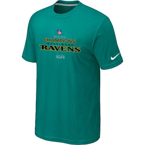 Nike Baltimore Ravens 2012 AFC Conference Champions Trophy Collection Long Green NFL T-Shirt Cheap