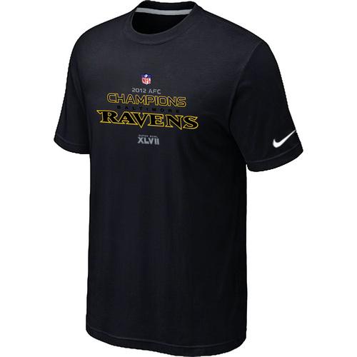 Nike Baltimore Ravens 2012 AFC Conference Champions Trophy Collection Long Black NFL T-Shirt Cheap