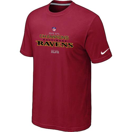 Nike Baltimore Ravens 2012 AFC Conference Champions Trophy Collection Long Red NFL T-Shirt Cheap