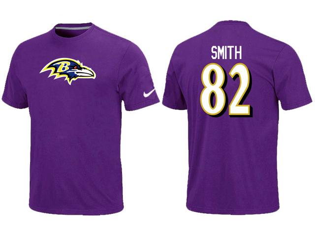 Nike Baltimore Ravens 82 Smith Name & Number NFL T-Shirt Cheap