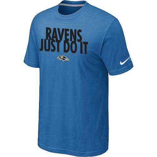 Nike Baltimore Ravens Just Do It light Blue NFL T-Shirt Cheap