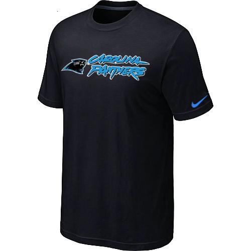 Nike Carolina Panthers Authentic Logo Black NFL T-Shirt Cheap
