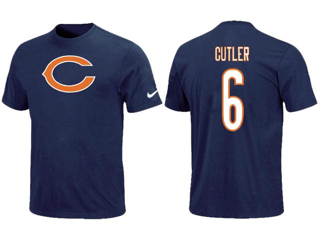 Nike Chicago Bears Jay Cutler Name & Number Blue NFL T-Shirt Cheap