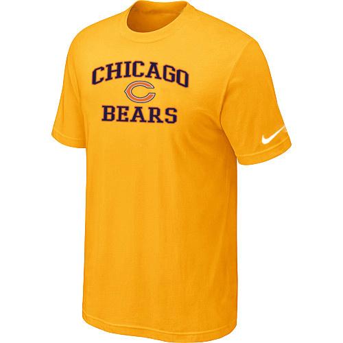 Chicago Bears Heart & Soul Yellow T-Shirt Cheap