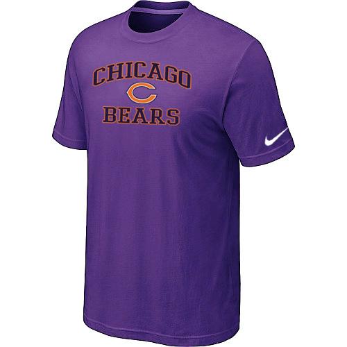 Chicago Bears Heart & Soul Purple T-Shirt Cheap