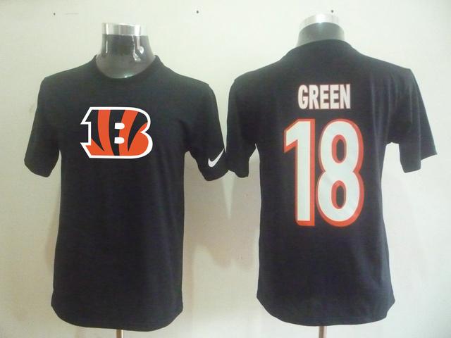 Cincinnati Bengals 18 A.J. Green Name & Number T-Shirt Black Cheap