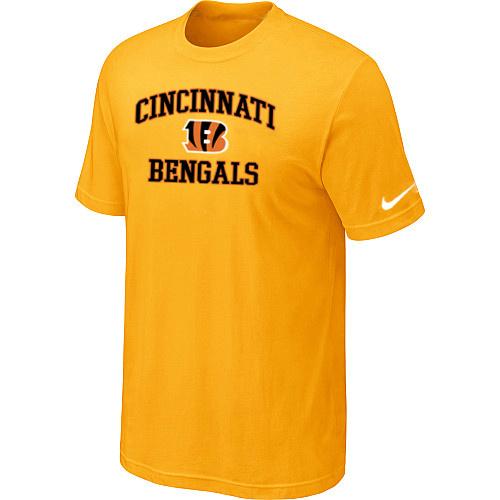 Cincinnati Bengals Heart & Soul Yellow T-Shirt Cheap