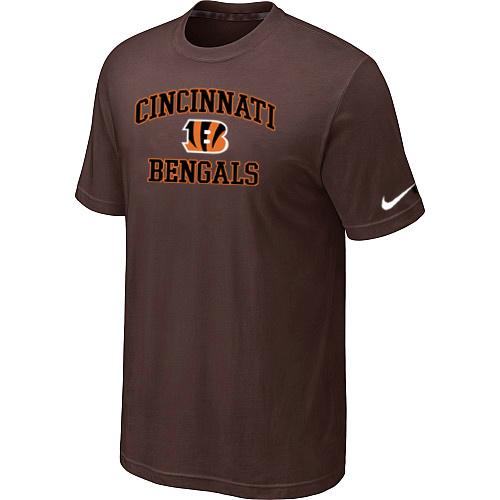 Cincinnati Bengals Heart & Soul Brown T-Shirt Cheap