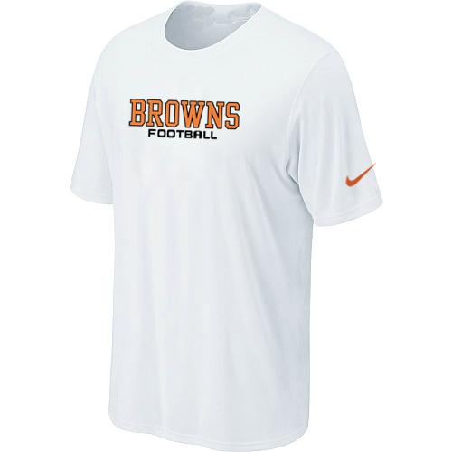 Nike Cleveland Browns Sideline Legend Authentic Font White NFL T-Shirt Cheap