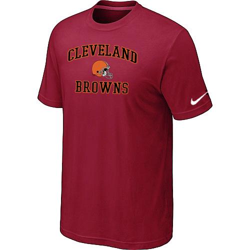 Cleveland Browns Heart & Soul Red T-Shirt Cheap