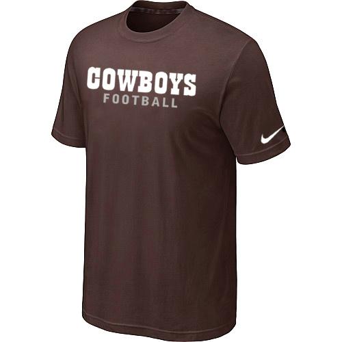 Nike Dallas Cowboys Sideline Legend Authentic Font Brown NFL T-Shirt Cheap