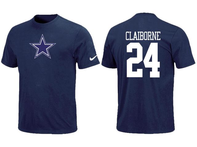 Nike Dallas Cowboys 24 CLAIBORNE Name & Number Blue NFL T-Shirt Cheap