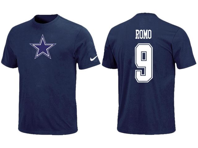 Nike Dallas Cowboys Tony Romo Name & Number Blue NFL T-Shirt Cheap
