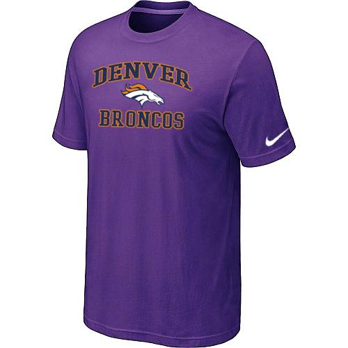 Denver Broncos Heart & Soul Purple T-Shirt Cheap