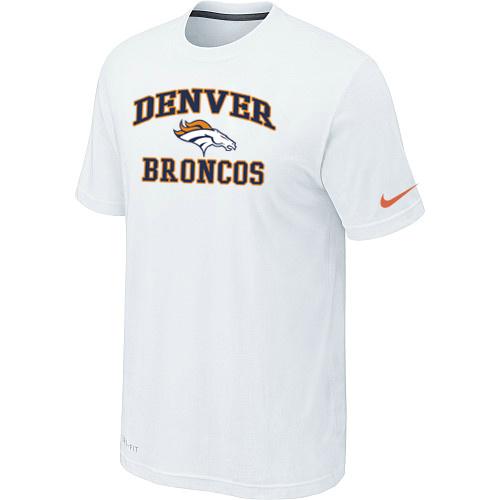 Denver Broncos Heart & Soul White T-Shirt Cheap