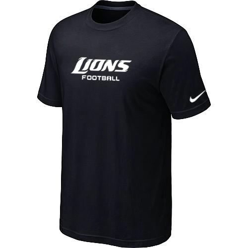 Nike Detroit Lions Sideline Legend Authentic Font BLack NFL T-Shirt Cheap