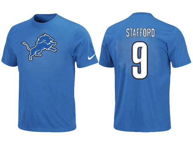 Nike Detroit Lions 9 Matthew Stafford Name & Number NFL T-Shirt Cheap