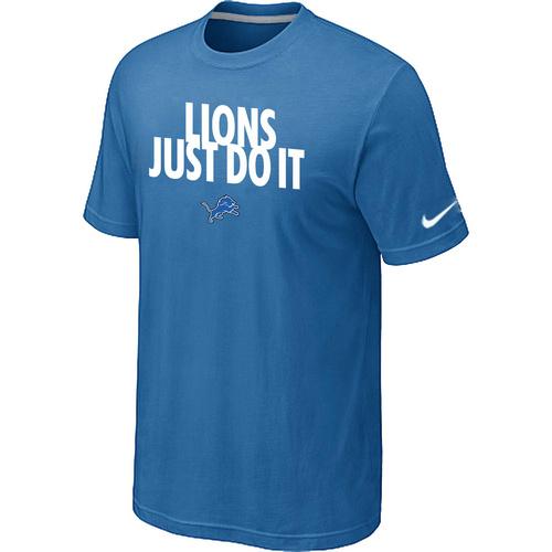 Nike Detroit Lions Just Do It light Blue NFL T-Shirt Cheap