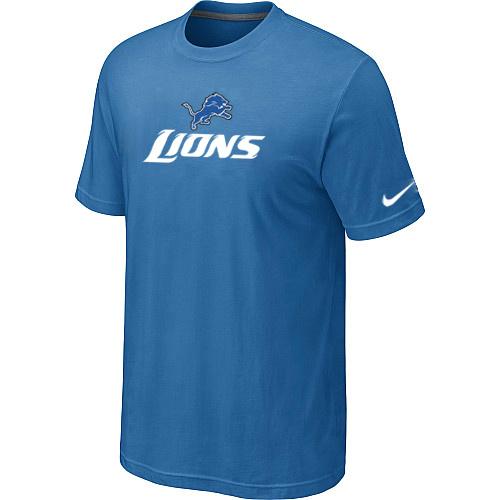 Nike Detroit Lions Authentic Logo L.Blue NFL T-Shirt Cheap