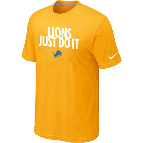 Nike Detroit Lions Just Do It Yellow NFL T-Shirt Cheap
