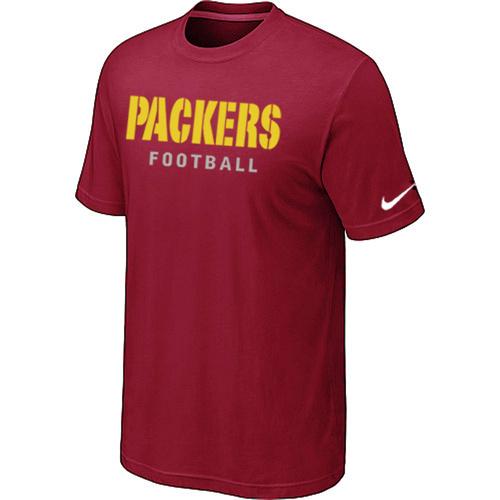 Nike Green Bay Packers Sideline Legend Authentic Font Dri-FIT Red NFL T-Shirt Cheap
