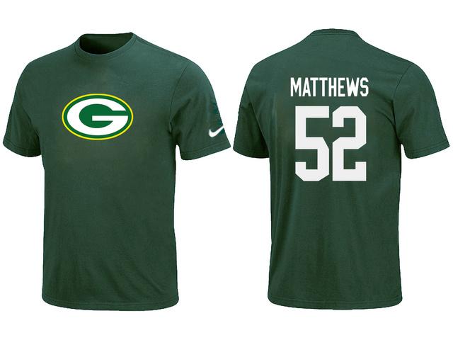 Nike Green Bay Packers 52 MATTHEWS Name & Number Green NFL T-Shirt Cheap