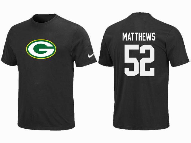 Nike Green Bay Packers 52 MATTHEWS Name & Number Black NFL T-Shirt Cheap